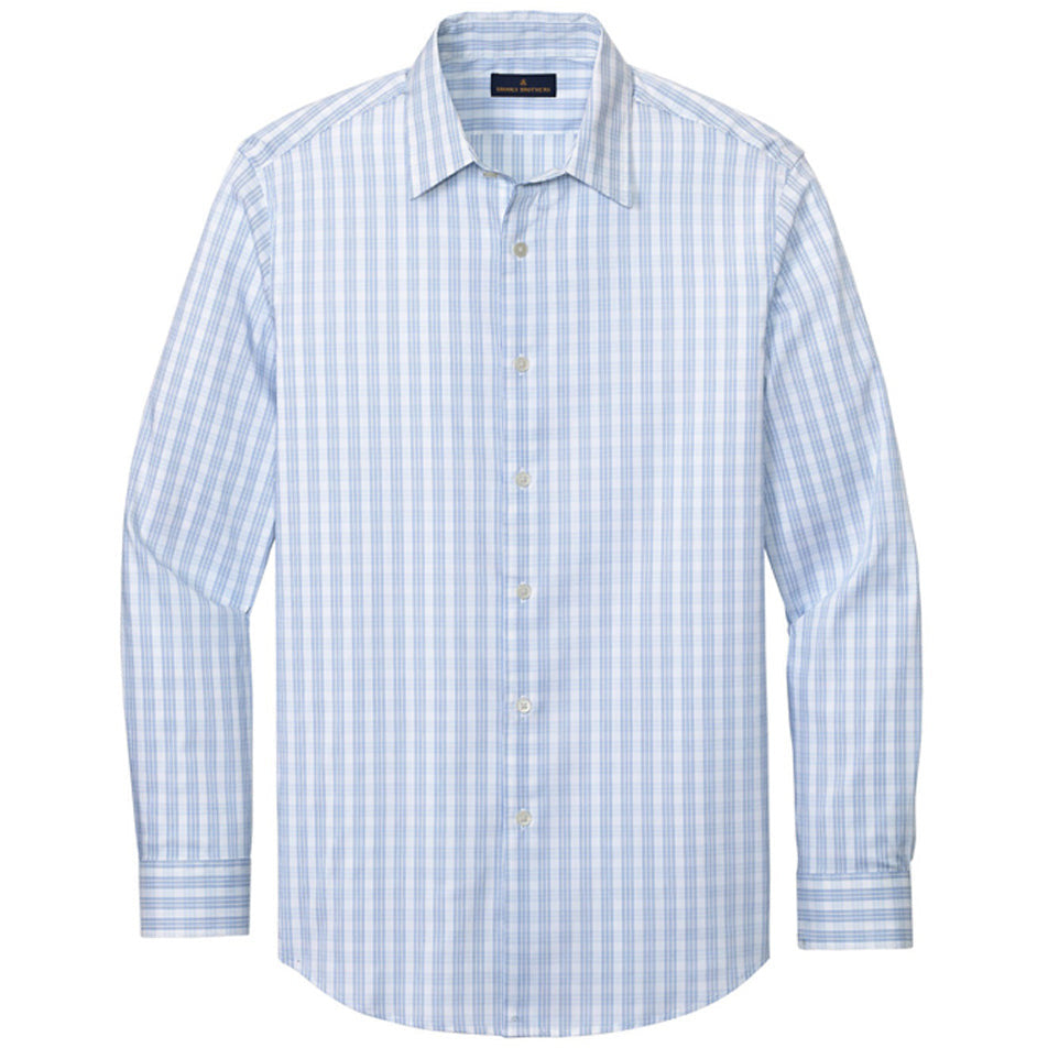White/ Newport Blue Grid Check